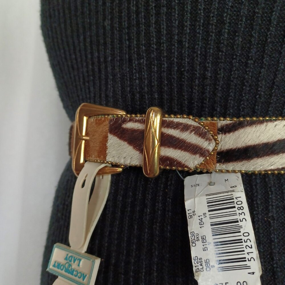 S O L D * I NWT Vintage Calf Hair Belt, S/M, 28” – 32” - Picture 2 of 9